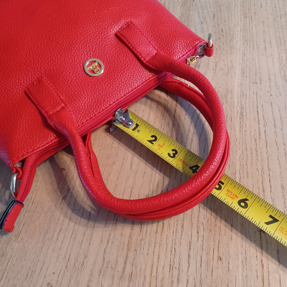 BELLA ROSE CROSSBODY/ DOUBLE HANDLES BAG WITH WRISTLET/MAKE-UP BAG  NWOT - Picture 12 of 15